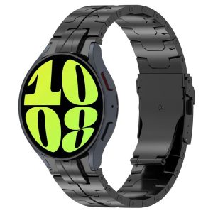 Samsung Galaxy Watch 6 / 6 Classic Button Style Stainless Steel Watch Band (Black)