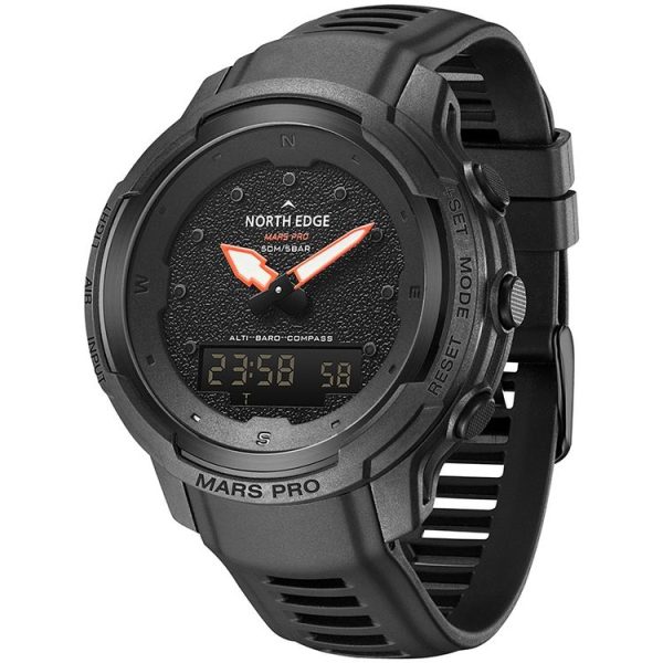 NORTH EDGE MarsPro Carbon Fiber Outdoor Sports Multifunctional Electronic Watch (Black)