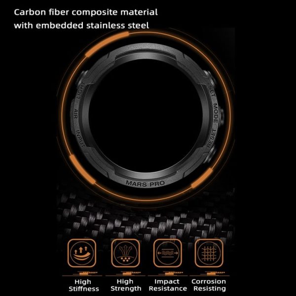 NORTH EDGE MarsPro Carbon Fiber Outdoor Sports Multifunctional Electronic Watch (Black) - Image 5