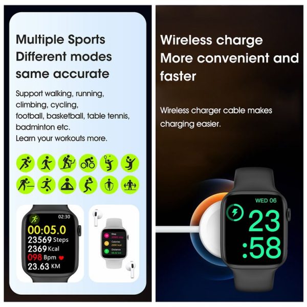 WIWU SW01 S9 2.1 inch IPS Screen IP68 Waterproof Bluetooth Smart Watch (Silver) - Image 11
