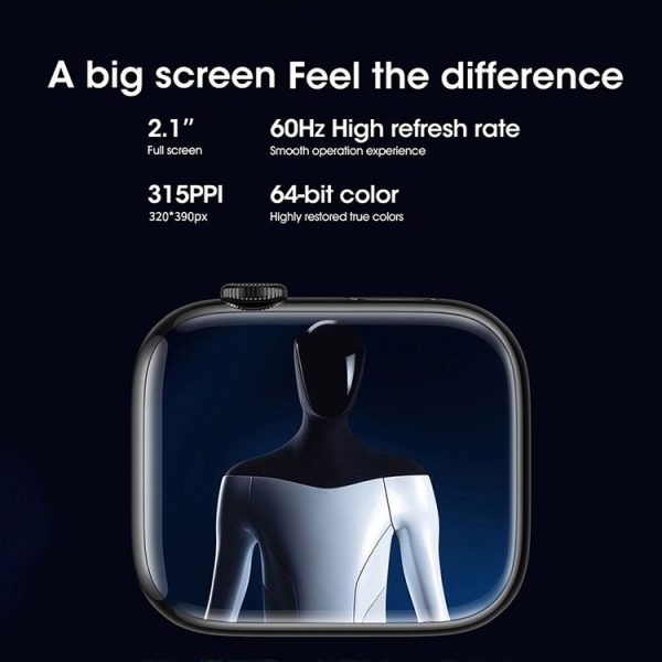 WIWU SW01 S9 2.1 inch IPS Screen IP68 Waterproof Bluetooth Smart Watch (Silver) - Image 5