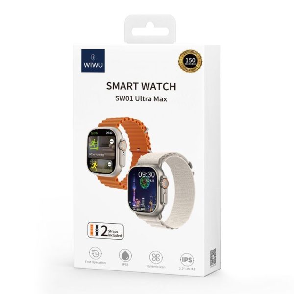 WIWU SW01 Ultra Max 2.2 inch IPS Screen IP68 Waterproof Bluetooth Smart Watch (Black) - Image 4
