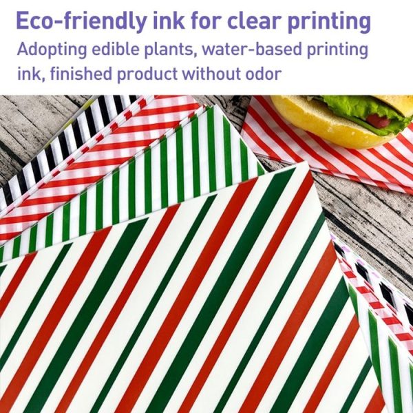 100sheets / Pack Striped Baking Greaseproof Paper Food Placemat Paper, size: 30x30cm (Purple) - Image 3