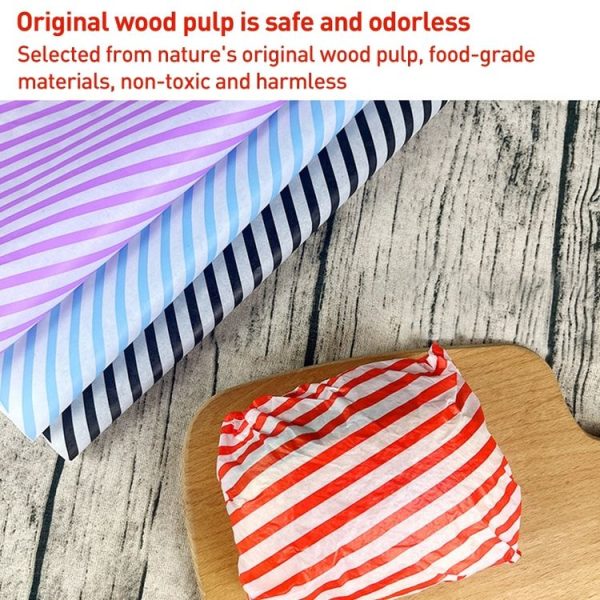 100sheets / Pack Striped Baking Greaseproof Paper Food Placemat Paper, size: 30x30cm (Purple) - Image 4