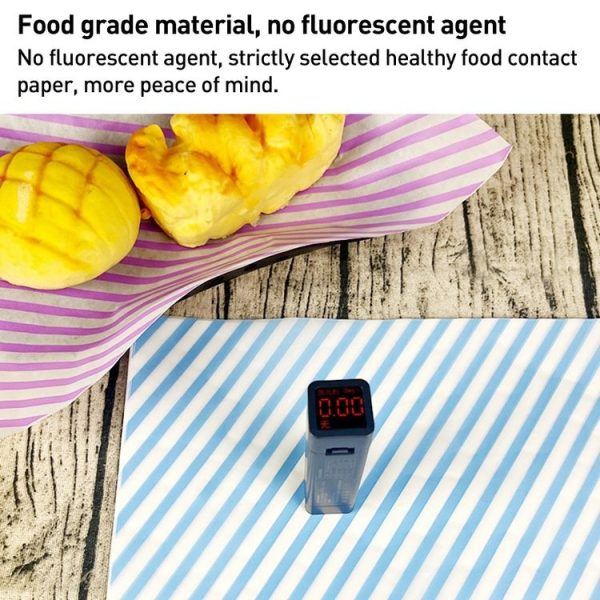 100sheets / Pack Striped Baking Greaseproof Paper Food Placemat Paper, size: 30x30cm (Purple) - Image 6