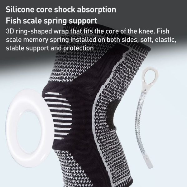 Dual Spring Support Silicone Sports Brace Fitness Protective Pads, Specification: S Size (Grey) - Image 4