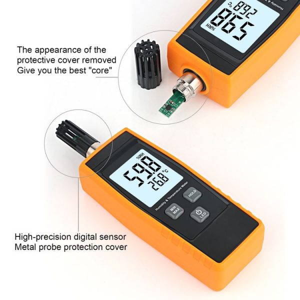 RZ852 Digital Temperature and Humidity Meter (Orange) - Image 3
