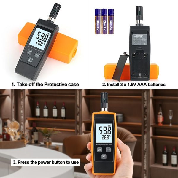 RZ852 Digital Temperature and Humidity Meter (Orange) - Image 5
