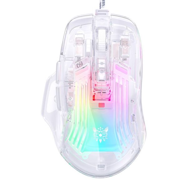 ONIKUMA CW923 RGB Lighting Wired Mouse (Transparent)