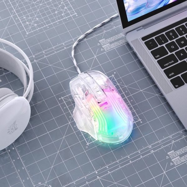 ONIKUMA CW923 RGB Lighting Wired Mouse (Transparent) - Image 2