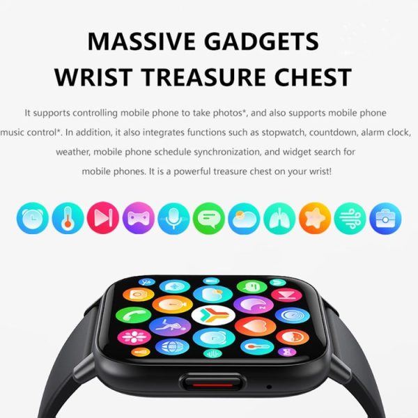 DM05 1.83 inch BT5.2 Smart Sport Watch, Support Sleep / Heart Rate / Blood Oxygen / Temperature / Heart Sugar / Blood Pressure Health Monitor (Black) - Image 14