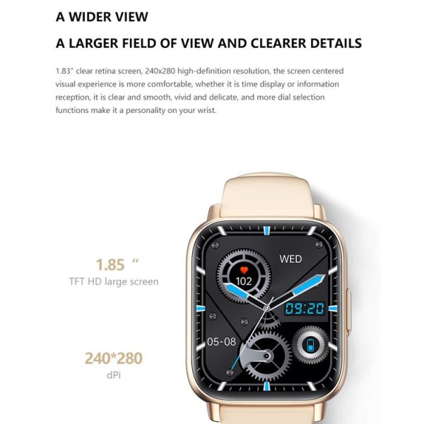 DM05 1.83 inch BT5.2 Smart Sport Watch, Support Sleep / Heart Rate / Blood Oxygen / Temperature / Heart Sugar / Blood Pressure Health Monitor (Black) - Image 6