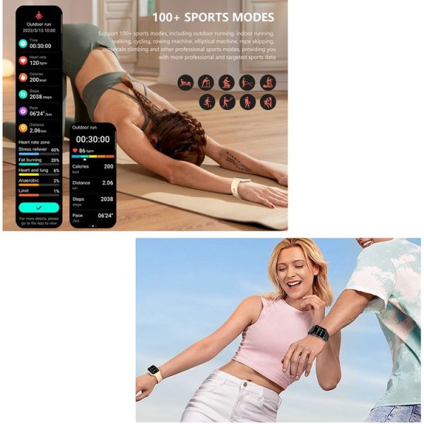 DM05 1.83 inch BT5.2 Smart Sport Watch, Support Sleep / Heart Rate / Blood Oxygen / Temperature / Heart Sugar / Blood Pressure Health Monitor (Black) - Image 8
