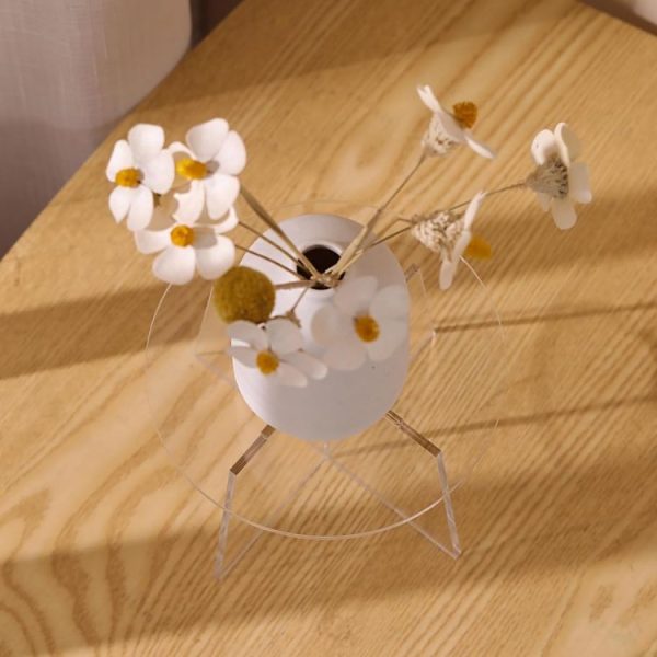 Mini Acrylic Round Desktop Plant Flower Pot Stand - Image 3