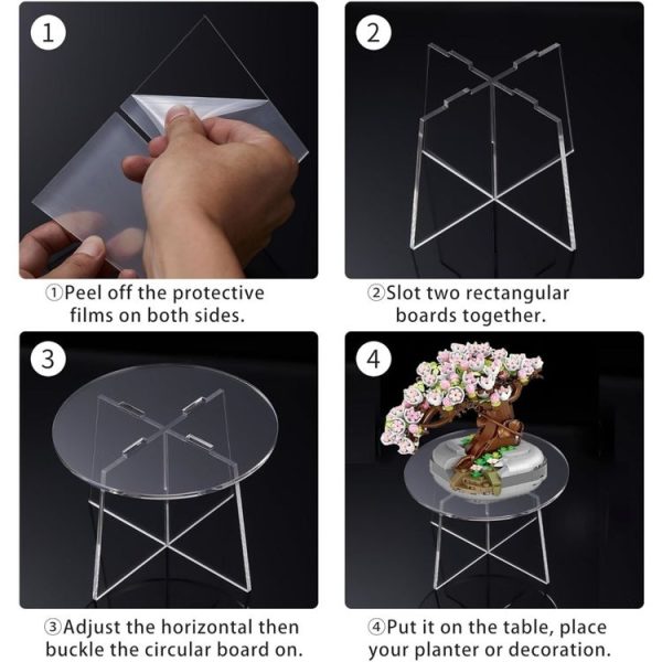 Mini Acrylic Round Desktop Plant Flower Pot Stand - Image 6