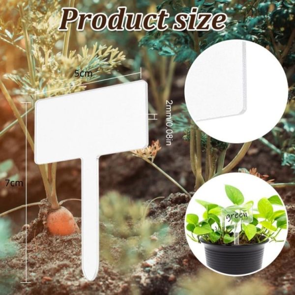 24pcs / Box Acrylic Plant Label Nameplate Potted Plant Sign Holder - Image 2