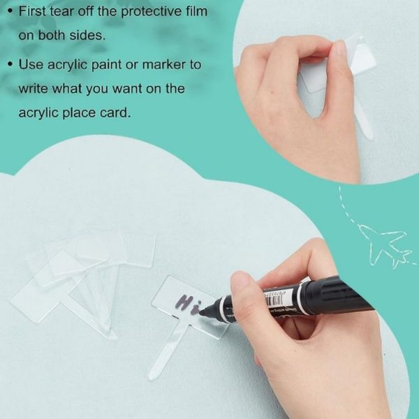 24pcs / Box Acrylic Plant Label Nameplate Potted Plant Sign Holder - Image 3