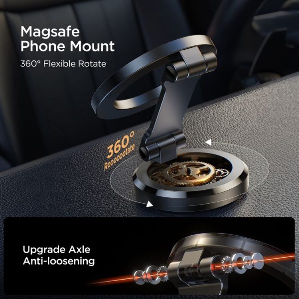 JOYROOM JR-ZS403 Metal Foldable Magnetic Car Phone Mount (Black) - Image 4