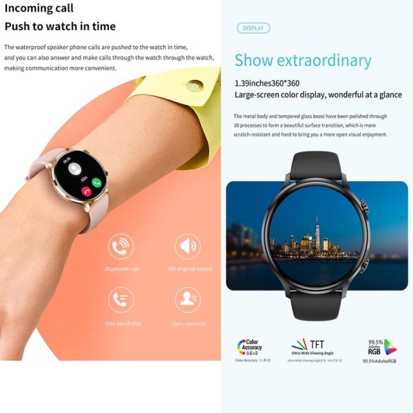 QS40 1.39 inch BT5.2 Smart Sport Watch, Support Bluetooth Call / Sleep / Blood Oxygen / Temperature / Heart Rate / Blood Pressure Health Monitor (Orange) - Image 6