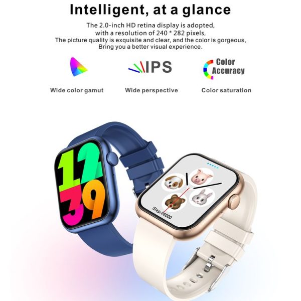 QX7 Pro 2.0 inch BT5.2 Smart Sport Watch, Support Bluetooth Call / Sleep / Blood Sugar / Blood Oxygen / Temperature / Heart Rate / Blood Pressure Health Monitor (Pink) - Image 5