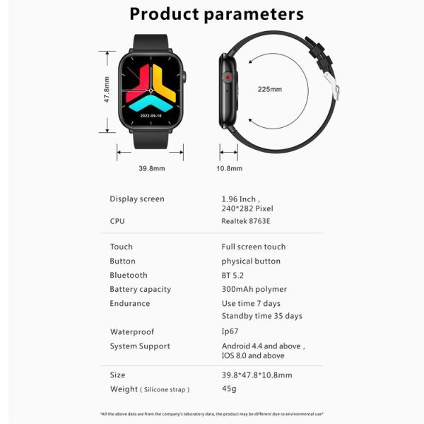 QX9 1.96 inch BT5.2 Smart Sport Watch, Support Bluetooth Call / Sleep / Blood Oxygen / Heart Rate / Blood Pressure Health Monitor (Pink) - Image 13