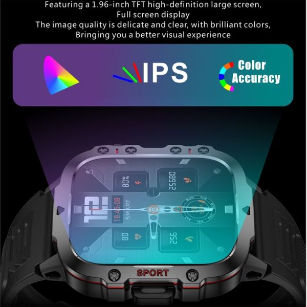 QX11 1.96 inch BT5.2 Smart Sport Watch, Support Bluetooth Call / Sleep / Blood Oxygen / Heart Rate / Blood Pressure Health Monitor (Black) - Image 6