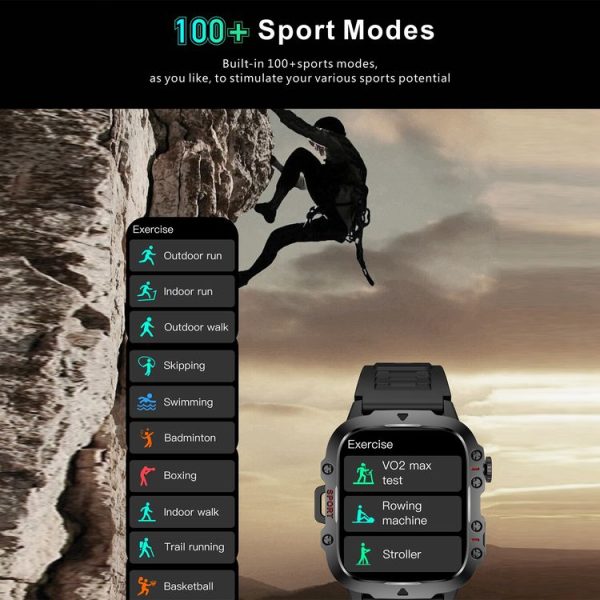 QX11 1.96 inch BT5.2 Smart Sport Watch, Support Bluetooth Call / Sleep / Blood Oxygen / Heart Rate / Blood Pressure Health Monitor (Black) - Image 8