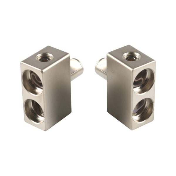 2pcs / Set Car Audio Modification 2 in 1 Wire Power Supply Terminals (Silver) - Image 2