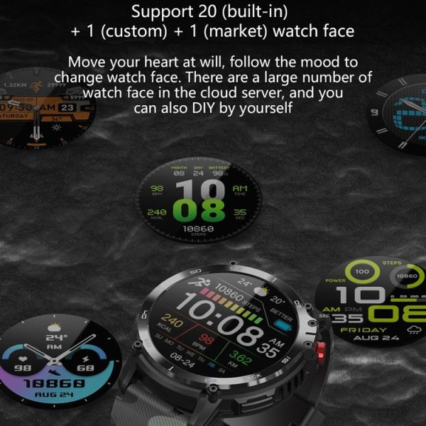 C22 1.6 inch Round Screen Bluetooth Smart Watch, Support Health Monitoring & 24 Sports Modes (Black) - Image 10