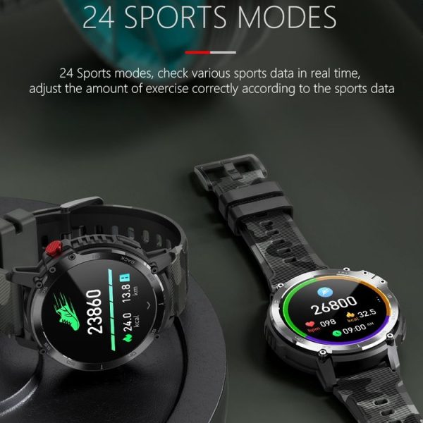 C22 1.6 inch Round Screen Bluetooth Smart Watch, Support Health Monitoring & 24 Sports Modes (Black) - Image 13