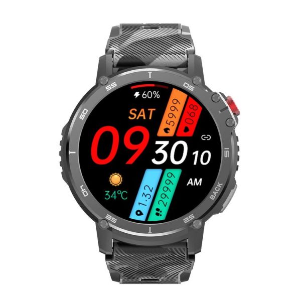 C22 1.6 inch Round Screen Bluetooth Smart Watch, Support Health Monitoring & 24 Sports Modes (Black) - Image 2