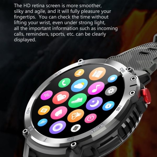C22 1.6 inch Round Screen Bluetooth Smart Watch, Support Health Monitoring & 24 Sports Modes (Black) - Image 5