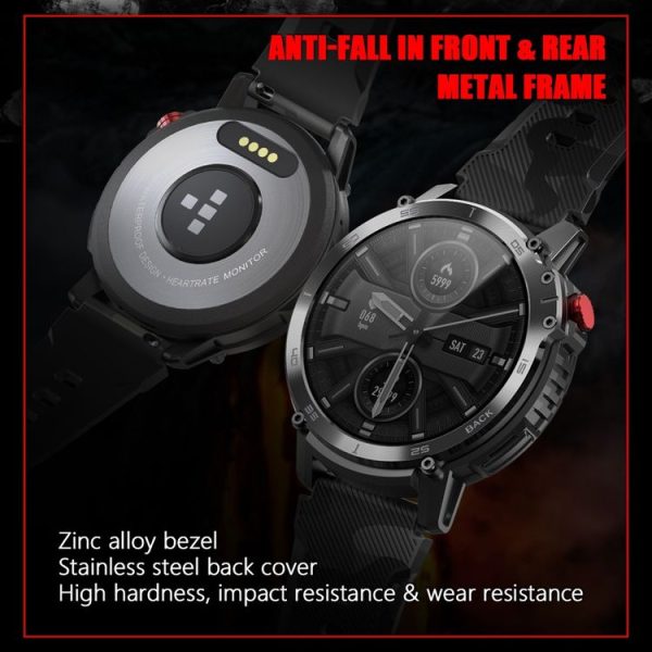 C22 1.6 inch Round Screen Bluetooth Smart Watch, Support Health Monitoring & 24 Sports Modes (Black) - Image 7