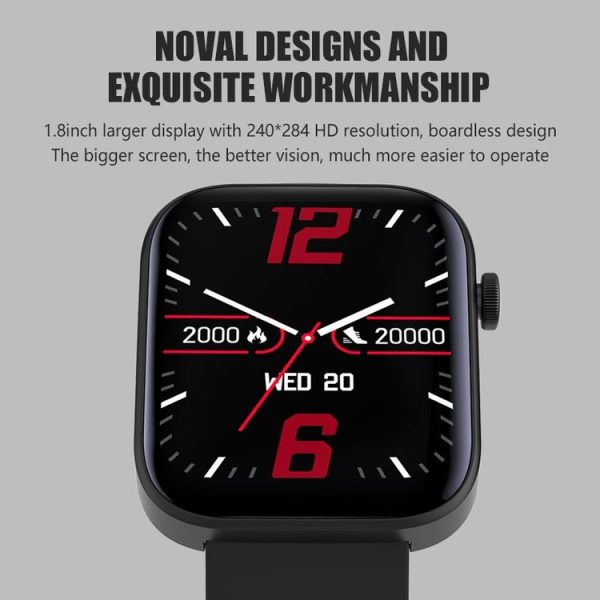 P43 1.8 inch TFT Screen Bluetooth Smart Watch, Support Heart Rate Monitoring & 100+ Sports Modes (Black) - Image 4