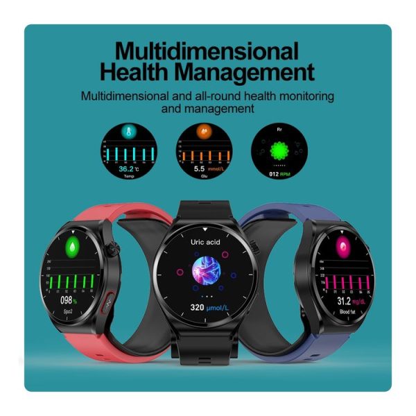 S22 Air Pump Blood Pressure Testing ECG Health Smart Watch, 1.39 inch Round Screen (Red) - Image 10