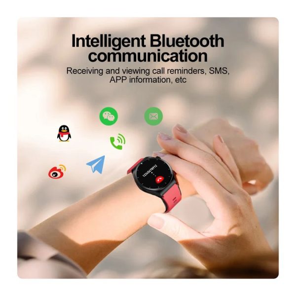 S22 Air Pump Blood Pressure Testing ECG Health Smart Watch, 1.39 inch Round Screen (Red) - Image 11