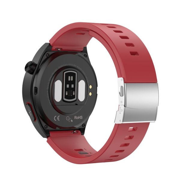 S22 Air Pump Blood Pressure Testing ECG Health Smart Watch, 1.39 inch Round Screen (Red) - Image 3