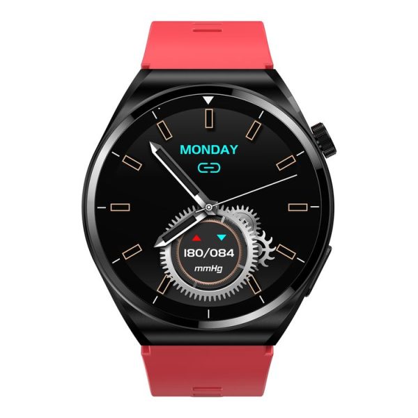 S22 Air Pump Blood Pressure Testing ECG Health Smart Watch, 1.39 inch Round Screen (Red) - Image 4