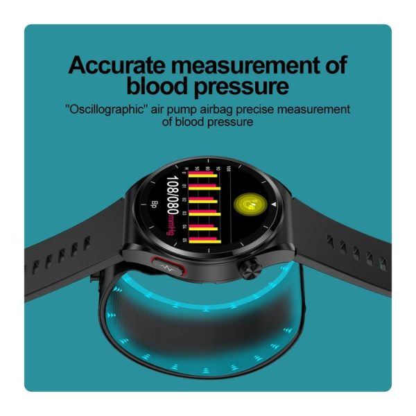 S22 Air Pump Blood Pressure Testing ECG Health Smart Watch, 1.39 inch Round Screen (Red) - Image 6