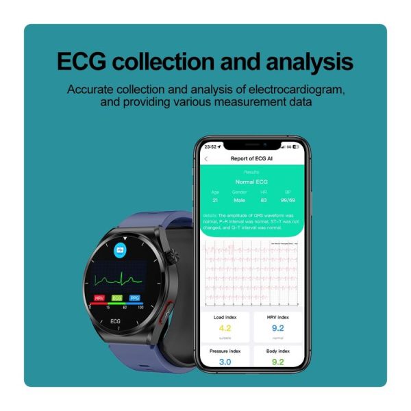 S22 Air Pump Blood Pressure Testing ECG Health Smart Watch, 1.39 inch Round Screen (Red) - Image 7
