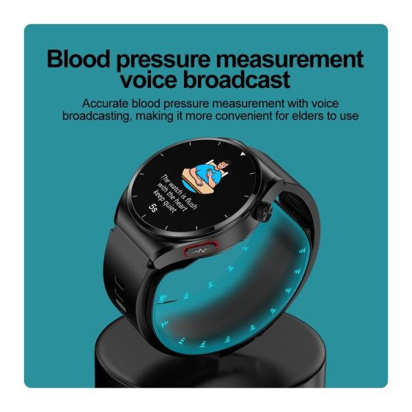 S22 Air Pump Blood Pressure Testing ECG Health Smart Watch, 1.39 inch Round Screen (Red) - Image 9