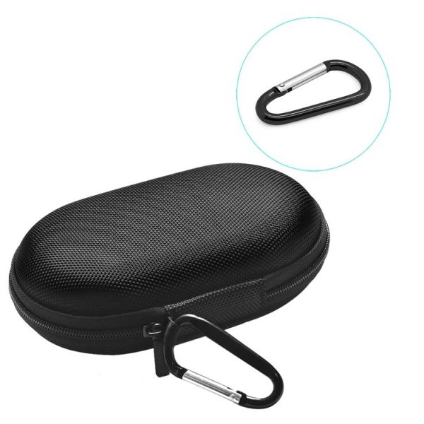 Portable Mouse Storage Bag with Carabiner (Black)