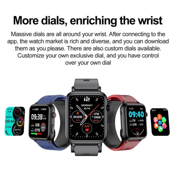 TK63 1.91 Inch Color Screen Air Pump Smart Watch, Supports Blood Pressure Monitoring / ECG (Black) - Image 13
