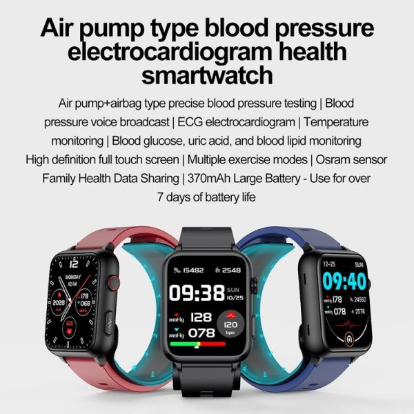 TK63 1.91 Inch Color Screen Air Pump Smart Watch, Supports Blood Pressure Monitoring / ECG (Black) - Image 4