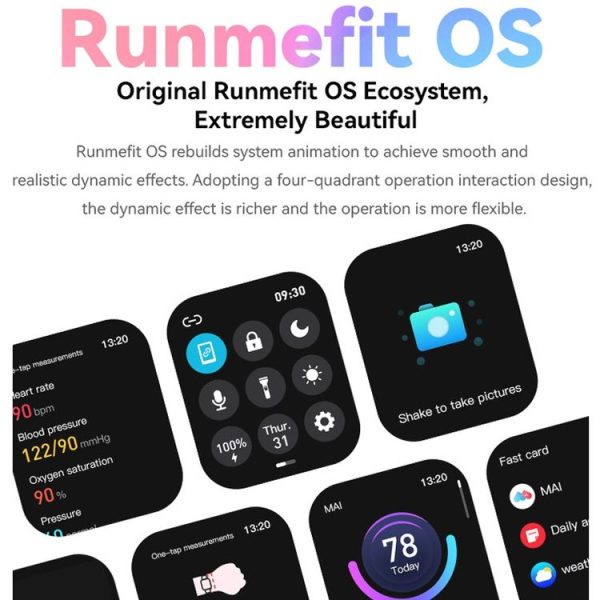 GTS6 1.69 inch Runmefit Pressure MET BT Call Smart Watch, Heart Rate / Blood Pressure / Body Temperature (Pink) - Image 15