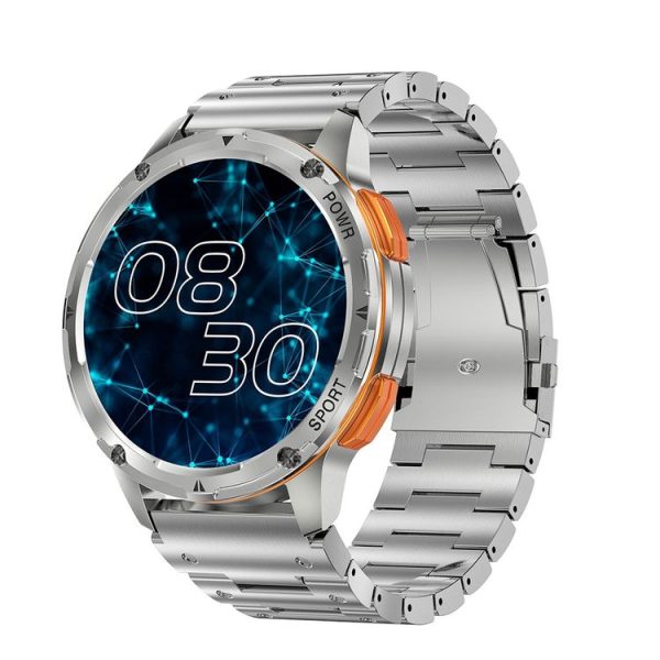 LEMFO AK59 1.43 inch AMLOED Round Screen Steel Strap Smart Watch (Silver)
