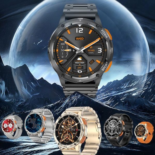 LEMFO AK59 1.43 inch AMLOED Round Screen Steel Strap Smart Watch (Silver) - Image 4