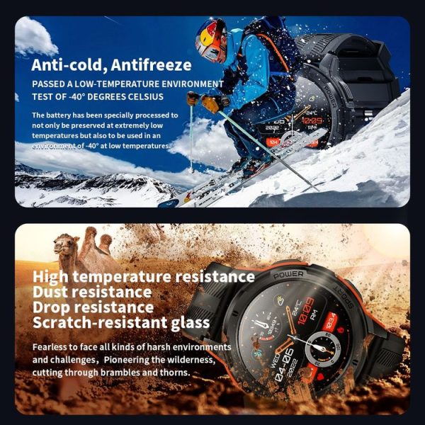 LEMFO C25 1.43 inch HD Round Screen Outdoor Smart Watch Supports Blood Oxygen Detection / Sedentary Reminder (Black Orange) - Image 11