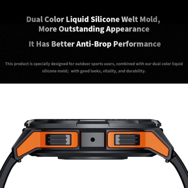 LEMFO C25 1.43 inch HD Round Screen Outdoor Smart Watch Supports Blood Oxygen Detection / Sedentary Reminder (Black Orange) - Image 4