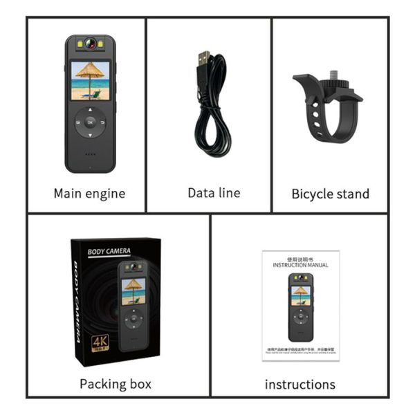 Z09 4K HD Clip-On Smart Video Recorder with Ring Stand (Black) - Image 12